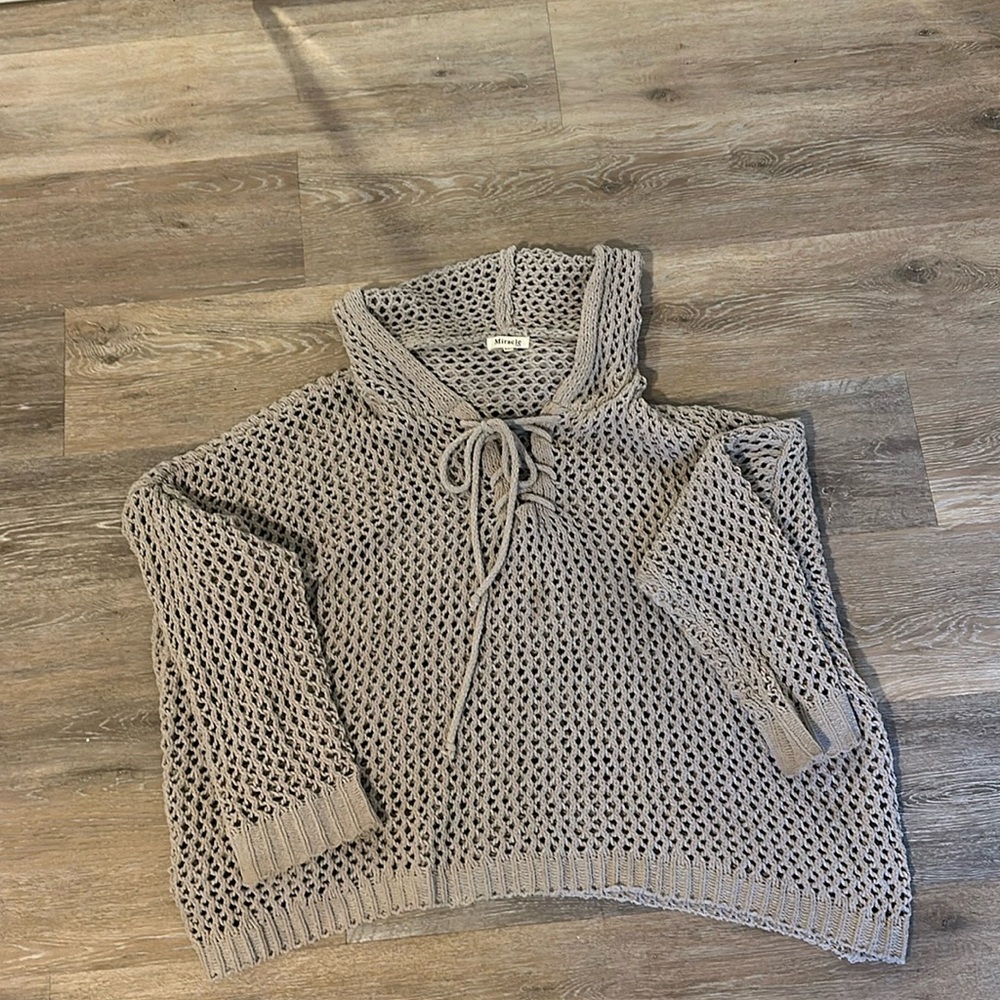 oversized crocheted hoodie